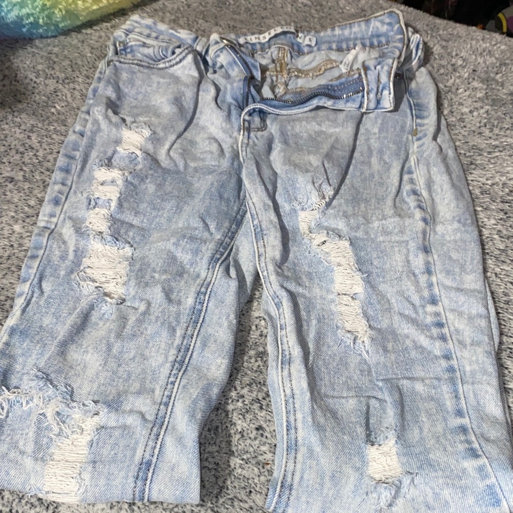 Tinseltown Light Blue Distressed Skinny Jeans